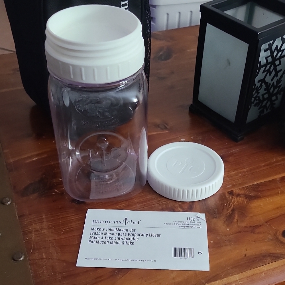 Pampered Chef Make & Take Mason Jar w/ Snack Jar And Bag - Picture 5 of 14